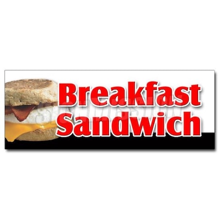 Signmission BREAKFAST SANDWICH DECAL sticker sausage bacon bagel croissant cheese, D-24 Breakfast Sandwich D-24 Breakfast Sandwich
